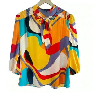 NWOT By Design Omega Long Sleeve with Neck Tie Blouse